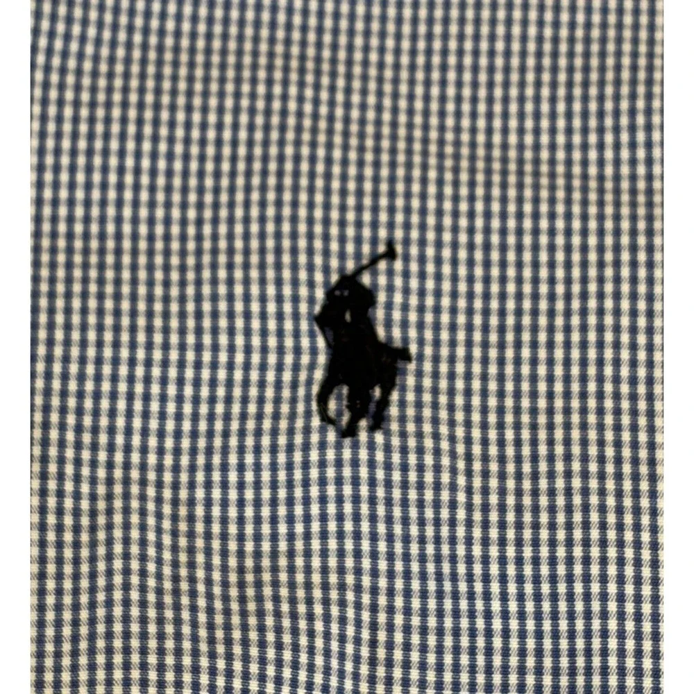 Polo Ralph Lauren Blue Gingham Check Blake‎ 2 Ply Shirt L/S Button Down Mens XL